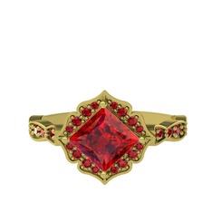 Minimal Gea Yüzük - Garnet 925 ayar altın kaplama gümüş yüzük #1j3avhn