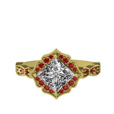 Minimal Gea Yüzük - Swarovski ve garnet 14 ayar altın yüzük #onyhmh