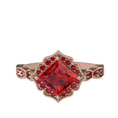 Minimal Gea Yüzük - Garnet 925 ayar rose altın kaplama gümüş yüzük #qi3m8h