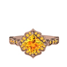 Sitrin 18 ayar rose altın yüzük