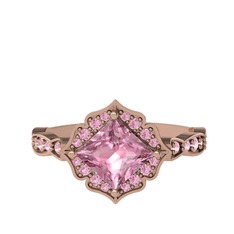 Pembe kuvars 8 ayar rose altın yüzük