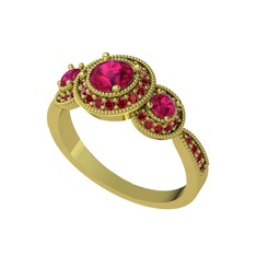 Rodolit garnet ve garnet 18 ayar altın yüzük