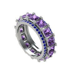 Arwen Tamtur Yüzük - Ametist ve lab safir 8 ayar beyaz altın yüzük #1hkbbj3