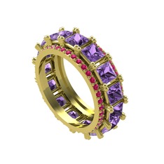 Arwen Tamtur Yüzük - Ametist ve rodolit garnet 18 ayar altın yüzük #1pp43as