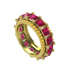 Arwen Tamtur Yüzük - Rodolit garnet ve sitrin 14 ayar altın yüzük #1xkcdnp