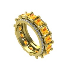 Arwen Tamtur Yüzük - Sitrin ve swarovski 18 ayar altın yüzük #3tbby3