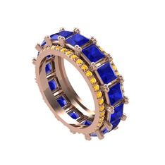 Arwen Tamtur Yüzük - Lab safir ve sitrin 14 ayar rose altın yüzük #5qe849