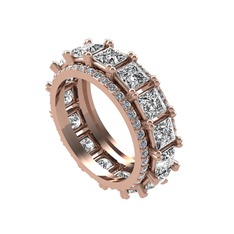 Swarovski ve beyaz zirkon 14 ayar rose altın yüzük