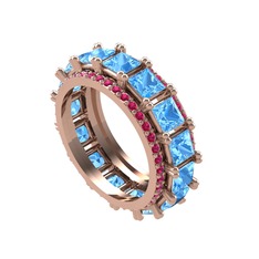Arwen Tamtur Yüzük - Akuamarin ve rodolit garnet 18 ayar rose altın yüzük #bxxid