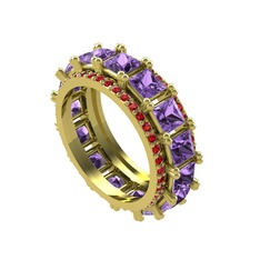 Arwen Tamtur Yüzük - Ametist ve garnet 925 ayar altın kaplama gümüş yüzük #g7ojre