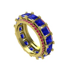 Lab safir ve rodolit garnet 8 ayar altın yüzük