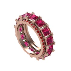 Arwen Tamtur Yüzük - Rodolit garnet ve garnet 925 ayar rose altın kaplama gümüş yüzük #hz2ws4