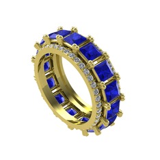 Arwen Tamtur Yüzük - Lab safir ve swarovski 18 ayar altın yüzük #tozh3l