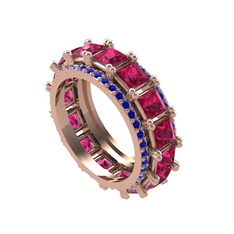 Arwen Tamtur Yüzük - Rodolit garnet ve lab safir 18 ayar rose altın yüzük #u6mz9i