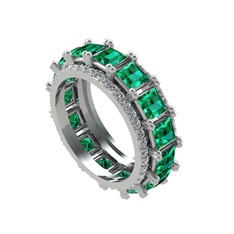 Arwen Tamtur Yüzük - Yeşil kuvars ve swarovski 8 ayar beyaz altın yüzük #wp6acy