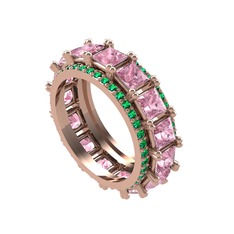Arwen Tamtur Yüzük - Pembe kuvars ve yeşil kuvars 925 ayar rose altın kaplama gümüş yüzük #zplzwq