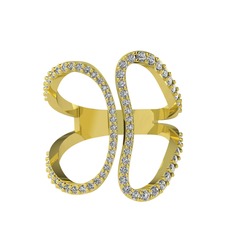 Duo Yüzük - Swarovski 18 ayar altın yüzük #1hsye1e