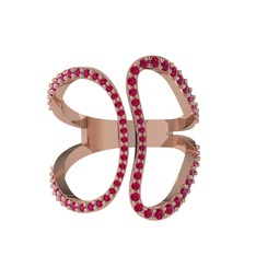 Rodolit garnet 925 ayar rose altın kaplama gümüş yüzük