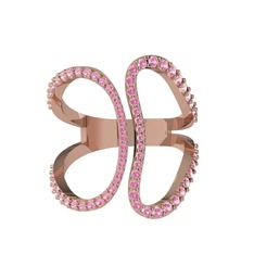 Duo Yüzük - Pembe kuvars 8 ayar rose altın yüzük #lvxxbj