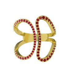 Rodolit garnet ve garnet 18 ayar altın yüzük