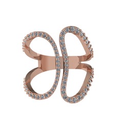 Duo Yüzük - Pırlanta 8 ayar rose altın yüzük (0.63 karat) #z331ky