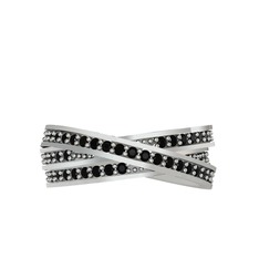 Etna Tamtur Yüzük - Siyah zirkon 925 ayar gümüş yüzük #26c70f