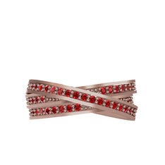 Garnet 14 ayar rose altın yüzük