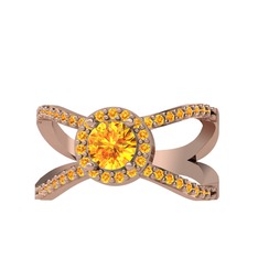 Aero Yüzük - Sitrin 14 ayar rose altın yüzük #145b9nu