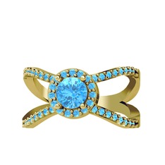 Akuamarin 8 ayar altın yüzük