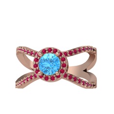 Aero Yüzük - Akuamarin ve rodolit garnet 14 ayar rose altın yüzük #gohbq