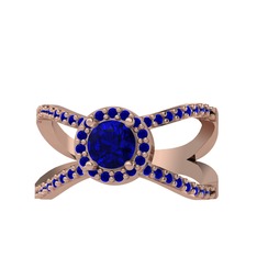 Aero Yüzük - Lab safir 14 ayar rose altın yüzük #l5dwu4