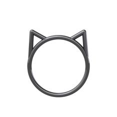 Pisica Kedi Yüzük - 925 ayar siyah rodyum kaplama gümüş yüzük #o9iaai