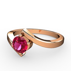 Rodolit garnet 8 ayar rose altın yüzük