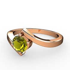 Peridot 14 ayar rose altın yüzük