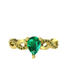 Yeşil kuvars ve peridot 14 ayar altın yüzük