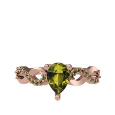 Peridot 8 ayar rose altın yüzük
