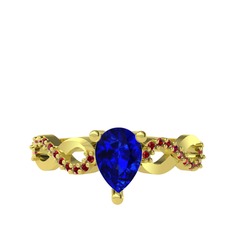 Lab safir ve garnet 14 ayar altın yüzük