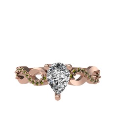 Fern Sonsuzluk Yüzük - Swarovski ve peridot 14 ayar rose altın yüzük #1g8f2wb