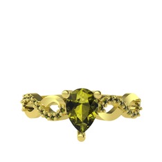 Fern Sonsuzluk Yüzük - Peridot 14 ayar altın yüzük #1i5mcim