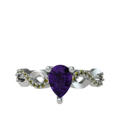 Fern Sonsuzluk Yüzük - Ametist ve peridot 925 ayar gümüş yüzük #1ll2diz