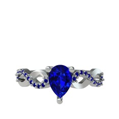 Fern Sonsuzluk Yüzük - Lab safir 14 ayar beyaz altın yüzük #1pza69h