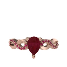 Fern Sonsuzluk Yüzük - Kök yakut ve rodolit garnet 18 ayar rose altın yüzük #1qf38ya