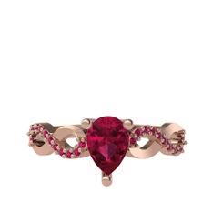 Fern Sonsuzluk Yüzük - Rodolit garnet 18 ayar rose altın yüzük #1snc92n