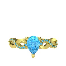 Fern Sonsuzluk Yüzük - Akuamarin 8 ayar altın yüzük #1wiw2z5