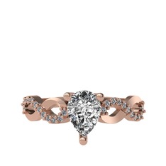 Fern Sonsuzluk Yüzük - Swarovski ve pırlanta 18 ayar rose altın yüzük (0.176 karat) #acmj8r