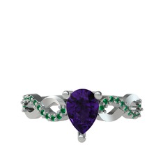Fern Sonsuzluk Yüzük - Ametist ve yeşil kuvars 925 ayar gümüş yüzük #haqxvb