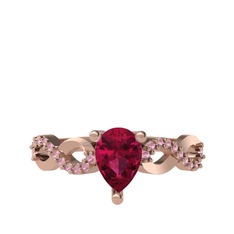 Fern Sonsuzluk Yüzük - Rodolit garnet ve pembe kuvars 8 ayar rose altın yüzük #jkwoqs