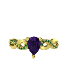 Fern Sonsuzluk Yüzük - Ametist ve yeşil kuvars 14 ayar altın yüzük #oyfwuj