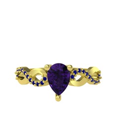 Fern Sonsuzluk Yüzük - Ametist ve lab safir 925 ayar altın kaplama gümüş yüzük #qawkd4