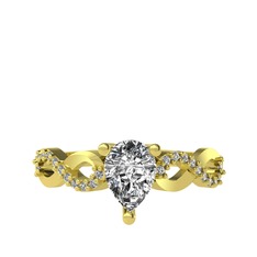 Fern Sonsuzluk Yüzük - Swarovski 925 ayar altın kaplama gümüş yüzük #vgozom